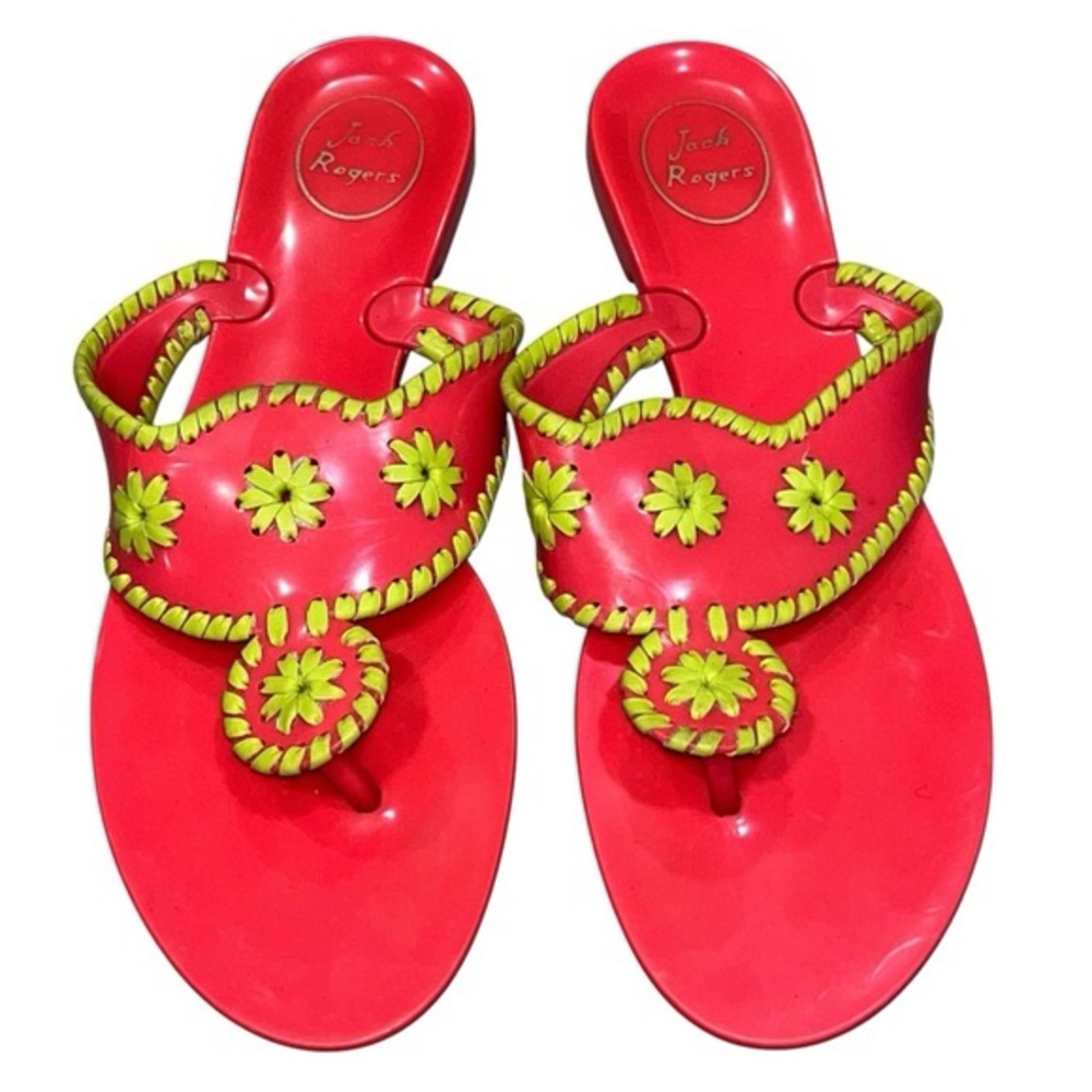 Jack Rogers Women's Vibrant Red and Yellow Sandals